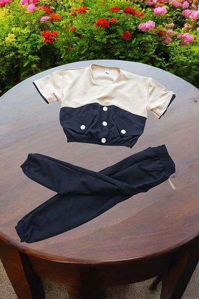 Modaayaz Both Comfortable and Stylish Black Candy Favorite Style Girl Model Top and Bottom Set