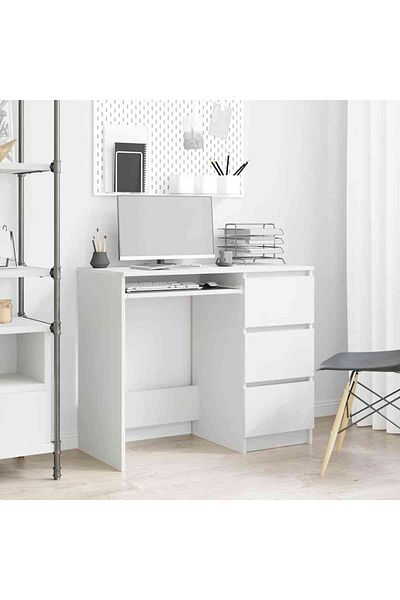 vidaxl Desk White 90x45x76 cm Engineered Wood
