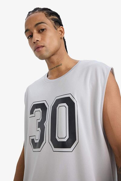 DeFacto Defactofit Quick Dry Breathable Boxy Fit Printed Crew Neck Sports Singlet E4392Ax25Hs
