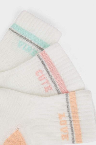 DeFacto Baby Girl Anti-Slip Sole 3-Piece Cotton Long Socks E4749A5Ns