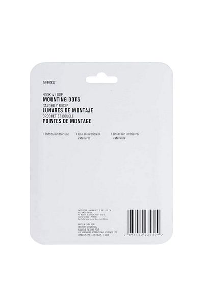 ACE 12-Pairs Round Shape Wall Friendly Hook and Loop Mounting Dots Black