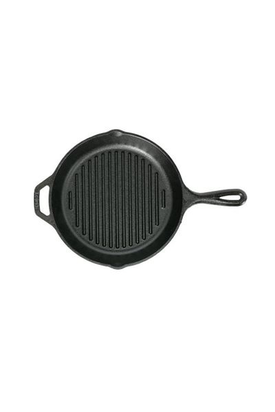 Generic LODGE Round Shape Durable Cast Iron Grill Pan with Ergonomic Handle Black