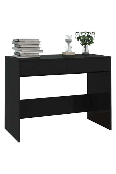 vidaxl Desk Black 101x50x76.5 cm Engineered Wood