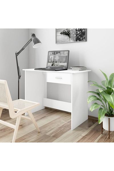 vidaxl Desk White 100x50x76 cm Engineered Wood