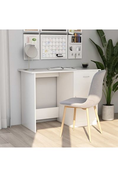 vidaxl Desk White 100x50x76 cm Engineered Wood