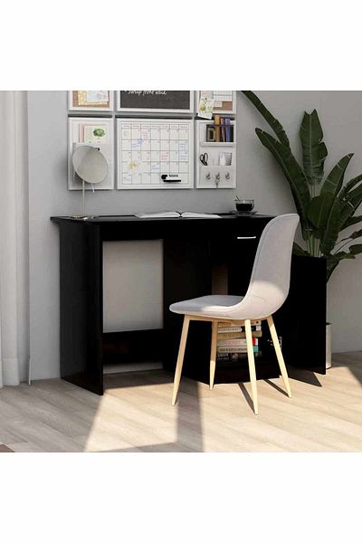 vidaxl Desk Black 100x50x76 cm Engineered Wood