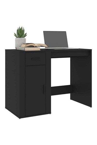 vidaxl Desk Black 100x49x75 cm Engineered Wood