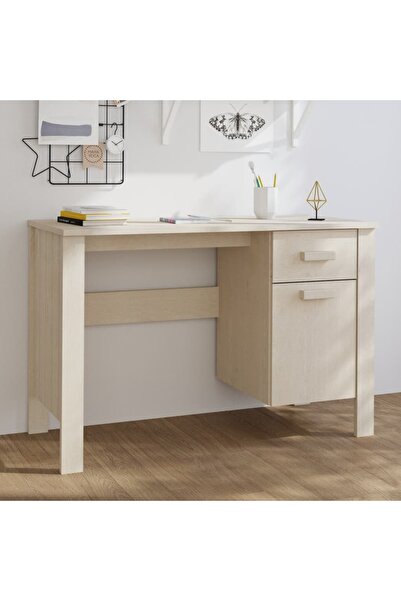 vidaxl Desk HAMAR Honey Brown 113x50x75 cm Solid Wood Pine