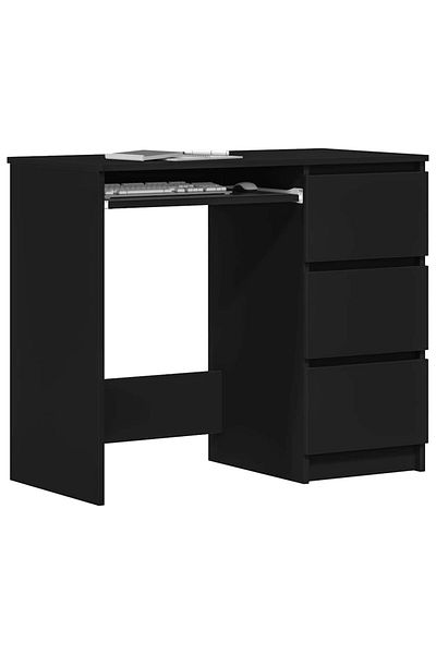 vidaxl Desk Black 90x45x76 cm Engineered Wood