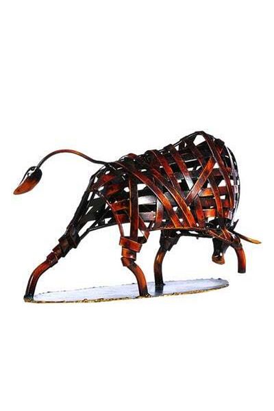 HALAMODO Metal Woven Pattern Animal Sculpture Brown