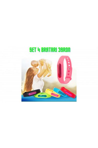 OEM Set 4 bratari anti-tantari din silicon, multicolor