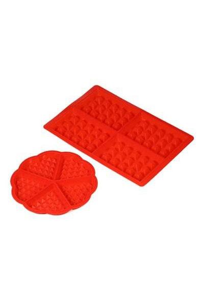 HALAMODO 2-Piece Silicone Grid Cake Mould Set Red 209centimeter