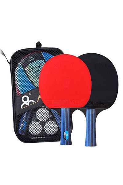Generic 5-Piece Table Tennis Racket And Ball Set With Storage Pouch