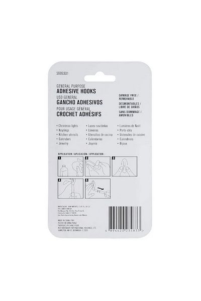 ACE 20-Piece Removable Durable Adhesive Hook Set White 1.2 x 1.8cm