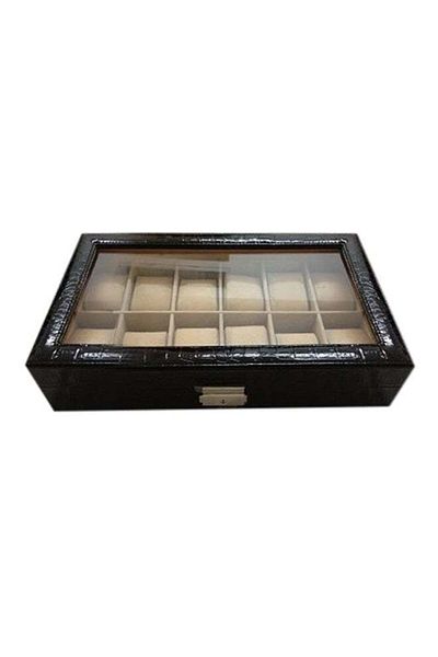 Generic Organizer Men's 12 Compartments See Through Window Watch Box