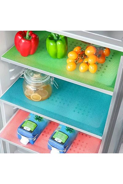OEM Set of 4 refrigerator mats, washable 45 x 29 cm, Multicolor