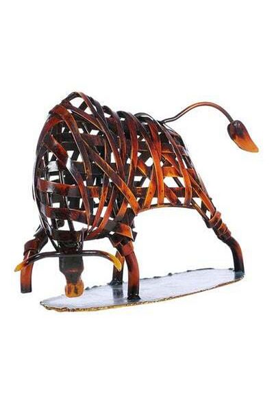 HALAMODO Metal Woven Pattern Animal Sculpture Brown