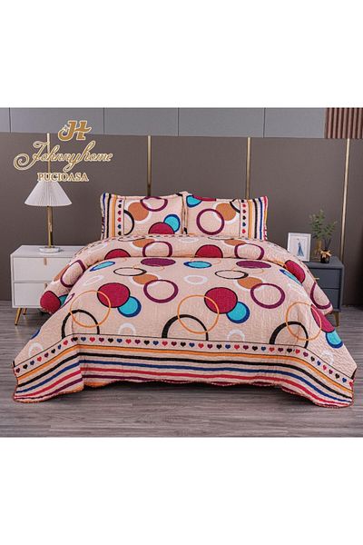 OEM Double bedspread with TWO-SIDED pattern, quilted, Satin Cotton, V8A