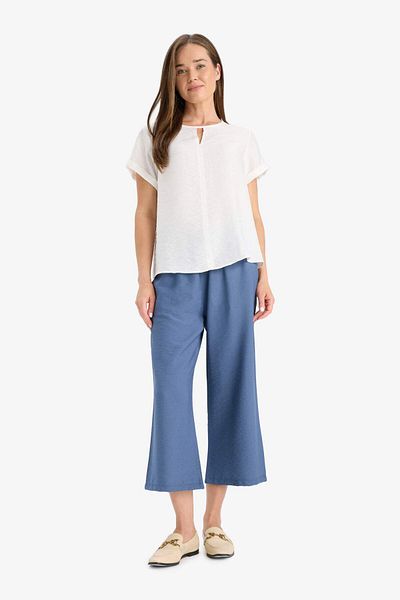 DeFacto Regular Fit Round Neck Short Sleeve Blouse C8831Ax25Sm