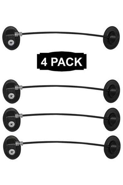 HALAMODO 4-Piece Refrigerator Door Locks With 4 keys Black