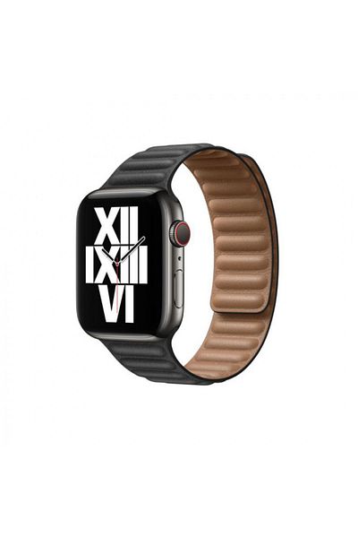 OEM Curea magnetică din piele pentru Apple Watch 38/40/41 mm, reglabilă, negru închis