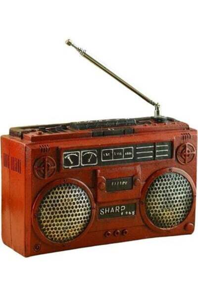 HALAMODO تحفة راديو عتيقة باللون البني