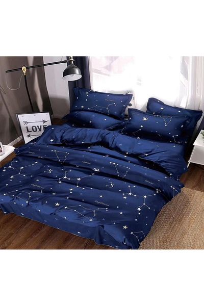 CHIRASO CHIRASO 4-Piece Bedding Set, Satin Cotton, Fitted Sheet 180x200 cm, 2 Pillowcases