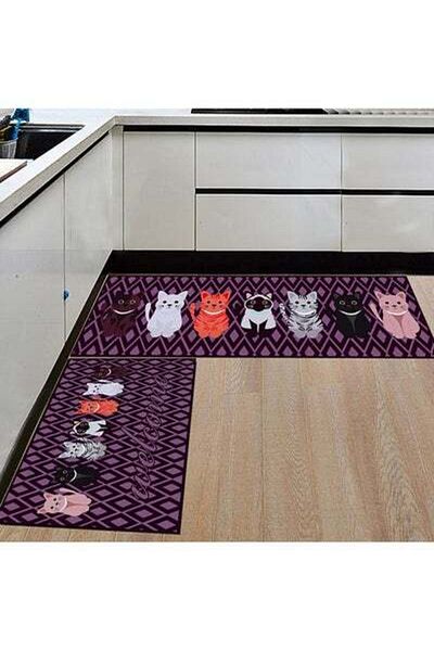 HALAMODO Door Mat Cute Cartoon Animals Pattern Rectangle Ru Multicolour 40X60cm
