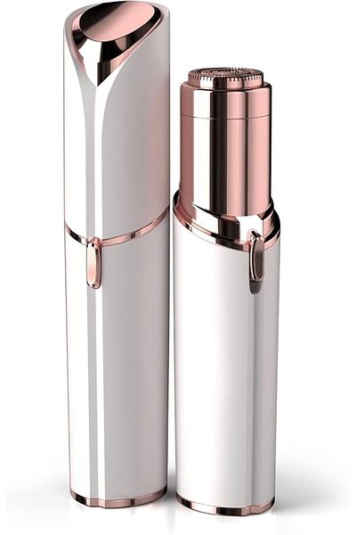 COOYA Facial hair remover, painless design, electric and portable, 18k gold plated, with LED light, white
