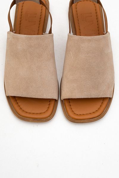 LuviShoes Sandale de damă FUELA din piele naturală din piele intoarsa bej