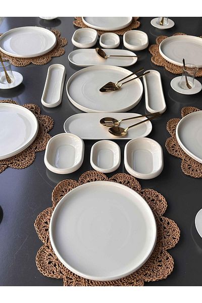 ROSSEV Breakfast Set Limpio 46 Pieces for 6 Persons