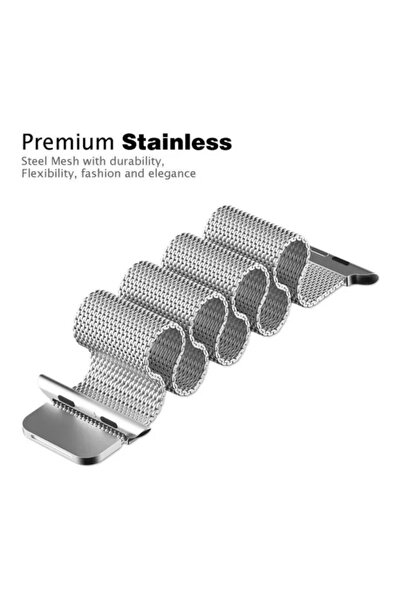 OEM Curea Milanese compatibilă cu Apple Watch 38/40/41 mm, reglabilă, cataramă magnetică, argintie