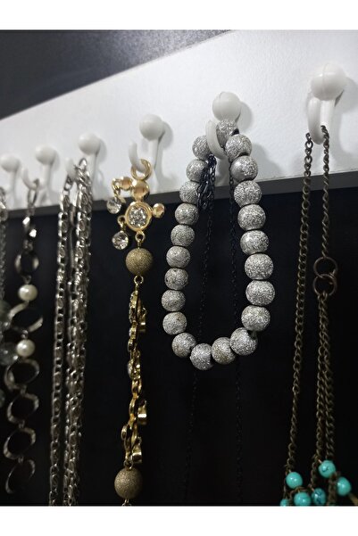 First Mobilya Şahin 3 Set Jewelry Hanger, Keychain, Multi-Purpose, Accessory, Necklace Hanger, Cheap Gift - White