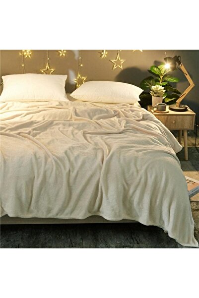 Fabienne Silky Soft Double Blanket Off White 200x220cm Flannel Throw Blanket 280 GSM