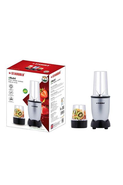 Generic STARGOLD 400W Nutri Blender Grinder with 2 Jars – Compact Silver Countertop Smoothie Maker