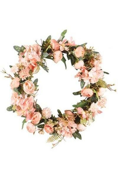 HALAMODO Artificial Flower Garland Pink/Green/Brown