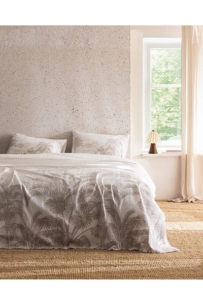 Madame Coco Aruba Double 100% Cotton Karde Printed Pique Set - Beige