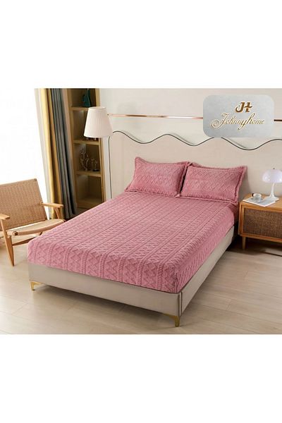 OEM Cocolino bed cover and 2 pillowcases, Tricot type, Plain, 3 pieces, 2 persons, 180x200cm, CO2