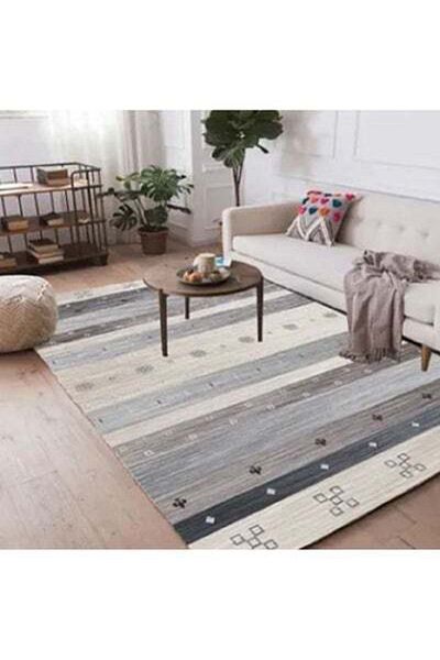 HALAMODO Printed Floor Carpet Polypropylene Grey 140x200cm