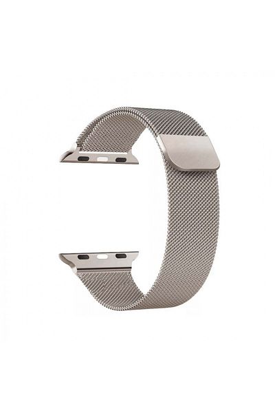 OEM Curea Milanese compatibilă cu Apple Watch 38/40/41 mm, reglabilă, încuietoare magnetică, Starlight