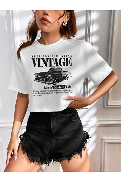 Gollinger ΓΥΝΑΙΚΕΙΟ Vintage εμπριμέ λευκό μπλουζάκι