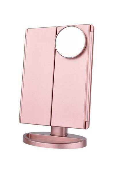 HALAMODO LED Touch Screen Magnifying Vanity Makeup Mirror Rose Gold 30*20centimeter