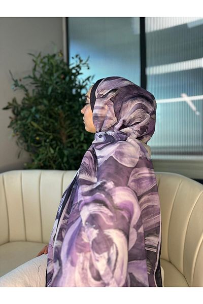 Oxygen Scarfs Magnolia Pattern Cotton Silk Shal-6203253