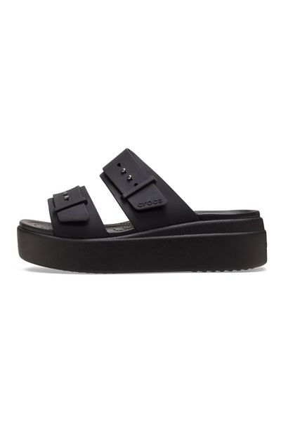 Crocs women's brooklyn low wedge sandal - black