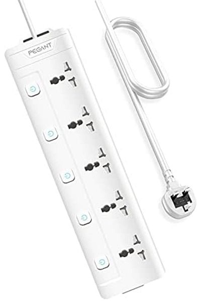 Generic PEGANT 5 Way 3M Power Extension Cord 5 Universal Outlets Electrical Strip UK Plug 3 Meters Cable 250