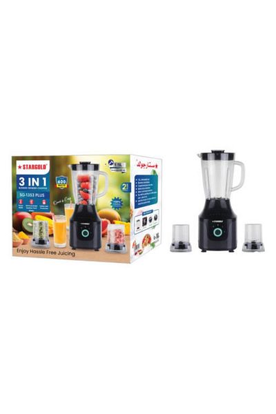 Generic STARGOLD 600W 3-in-1 Blender with 1.5L Jar, Grinder & Chopper – Multi-Function Kitchen Appliance