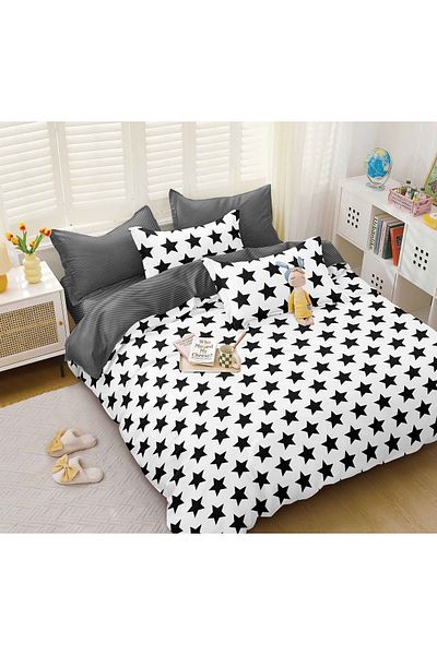CHIRASO CHIRASO 4-Piece Bedding Set, Satin Cotton, Fitted Sheet 180x200 cm, 2 Pillowcases