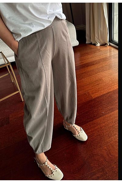 DIEANDMORE Gabardine Fabric Women's Shalwar Trousers