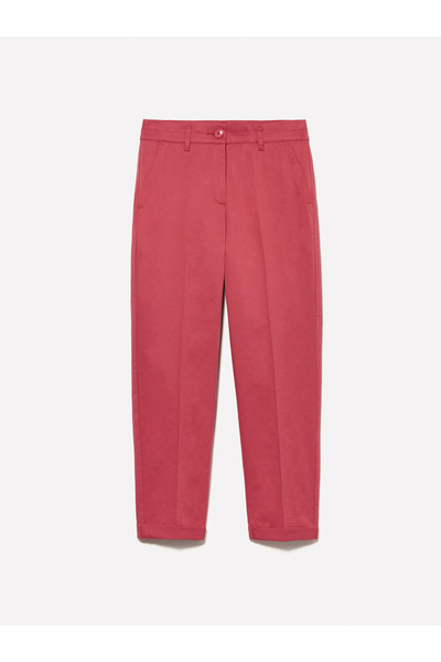 Sisley Women's Dark Pink Stretch Cotton Cigarette Pants