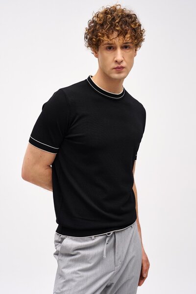 İgs Чоловічий чорний стандартний поло з коротким рукавом